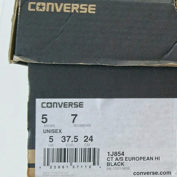 Women's/Men's HOST PICK☆Black Leather Converse All Star Sneakers - Picture 5 of 7